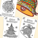 Karácsonyi színezős kártyák - 16 különböző igés üdvözlőlap